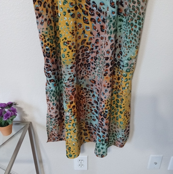 Jodifl colorful long ruffle sleeveless maxi dress size L Multicolor leopard - Picture 6 of 10